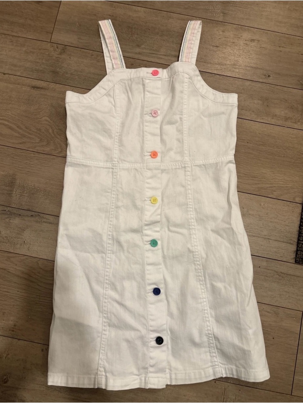 BUNDLE $3/$15 
Epic Threads White Sundress with Rainbow Buttons